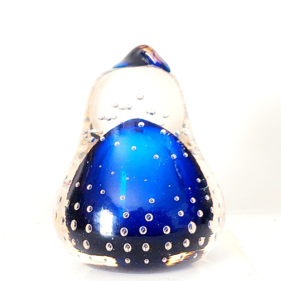 Vintage Hand-Blown Art Glass Pear Paperweight - Picture 6 of 8